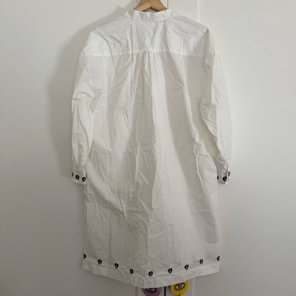Moismont Maelle Dress N°735 Poplin White - Flower embroidery - Picture 6 of 11